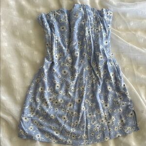 Floral Blue and White Dress